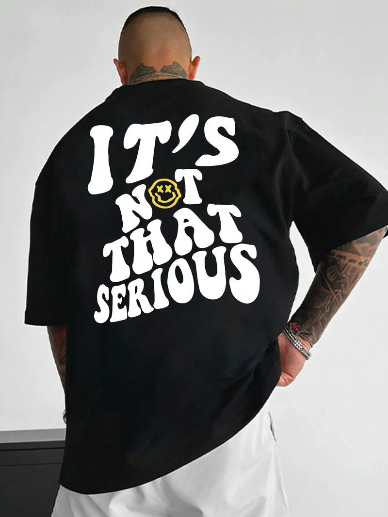 Camiseta Oversize Estampada "No Es Tan Serio"