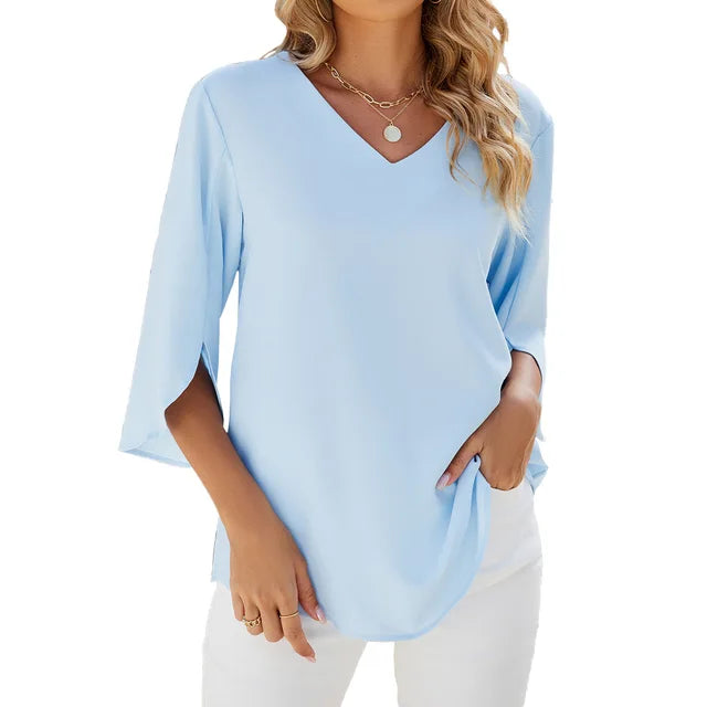 Blusa Elegante con Cuello en V