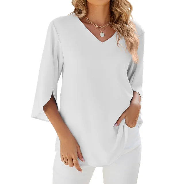 Blusa Elegante con Cuello en V