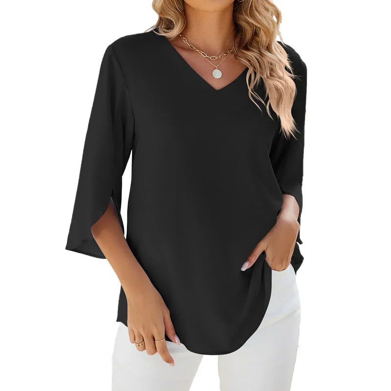 Blusa Elegante con Cuello en V