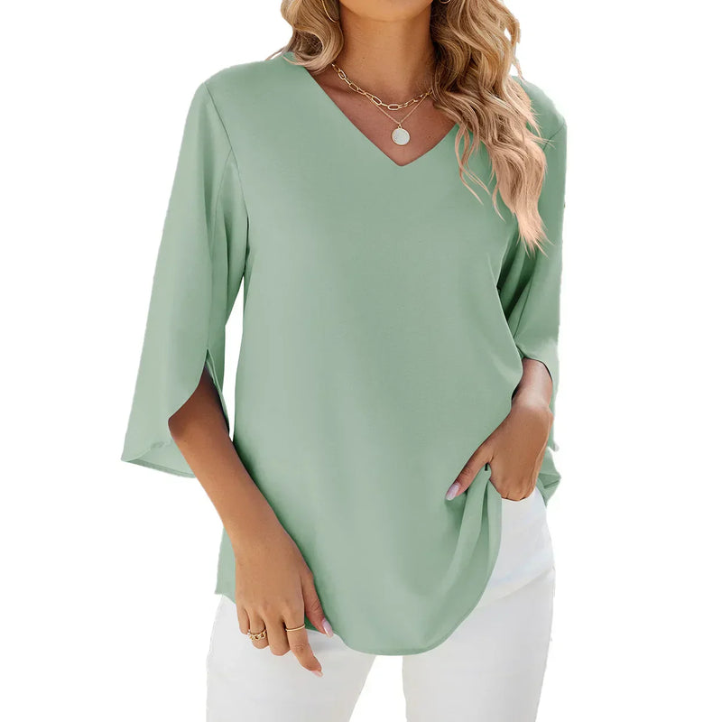 Blusa Elegante con Cuello en V