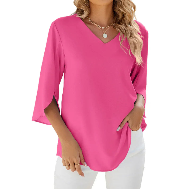 Blusa Elegante con Cuello en V